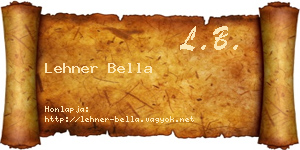 Lehner Bella névjegykártya